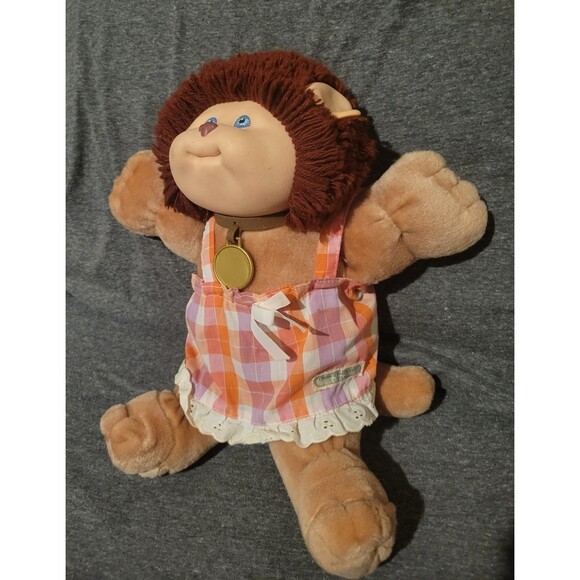 Vintage 1983 Cabbage Patch Kids Koosas Girl Lion Dog w/Dress Furskin Bear Doll - Picture 2 of 15